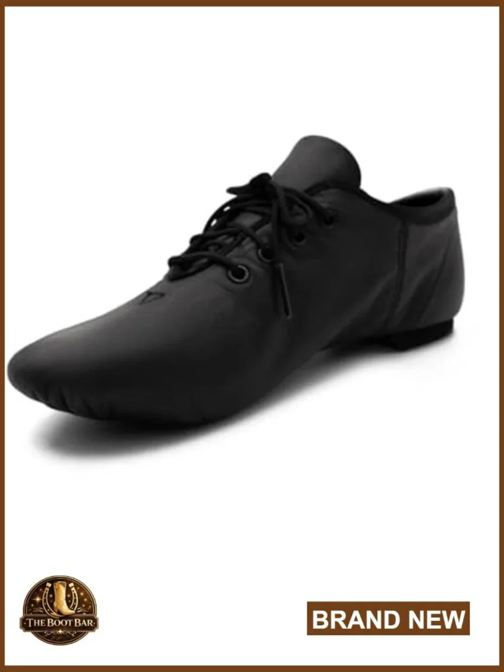 Women's Leather Jazz Oxford Dance Shoes Lace-Up Split Sole Padded